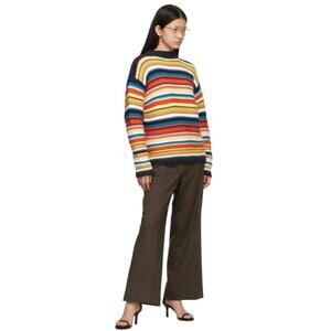 Victoria Beckham Brown Tweed High Waist Cropped Flare Trouser Pant 4